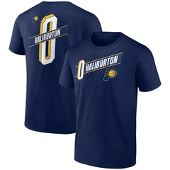 Navy Tyrese Haliburton Indiana Pacers Full-Court Press Name & Number T-Shirt | NBA
