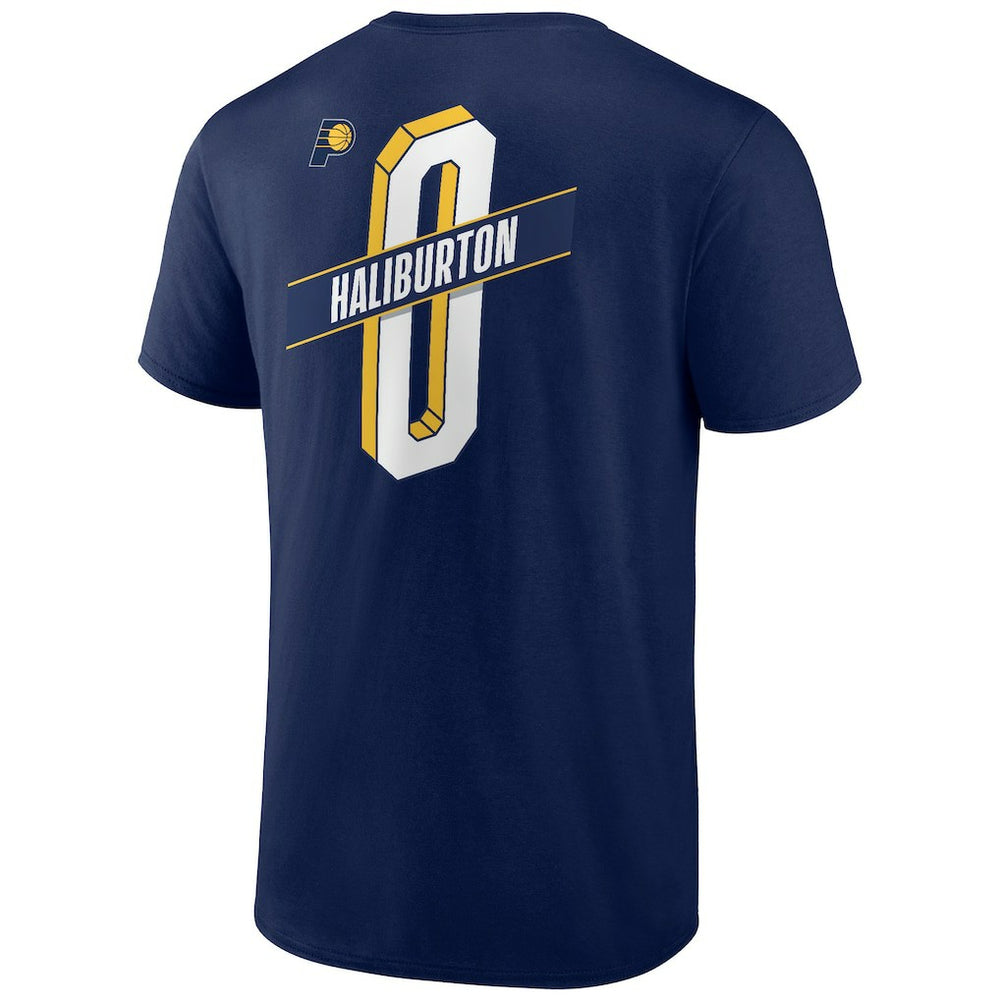 Navy Tyrese Haliburton Indiana Pacers Full-Court Press Name & Number T-Shirt | NBA