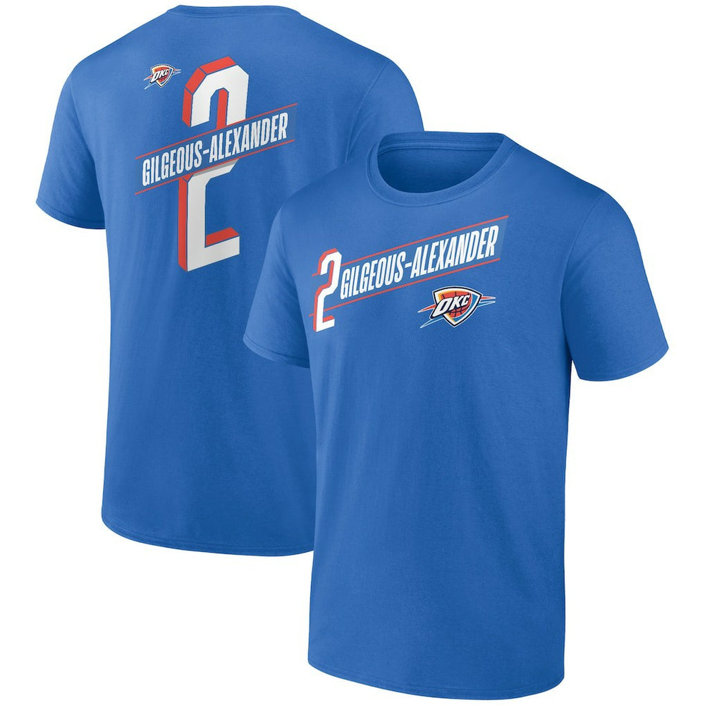 Blue Shai Gilgeous-Alexander Oklahoma City Thunder Full-Court Press Name & Number T-Shirt | NBA