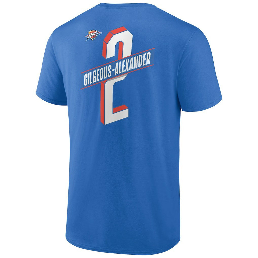 Blue Shai Gilgeous-Alexander Oklahoma City Thunder Full-Court Press Name & Number T-Shirt | NBA