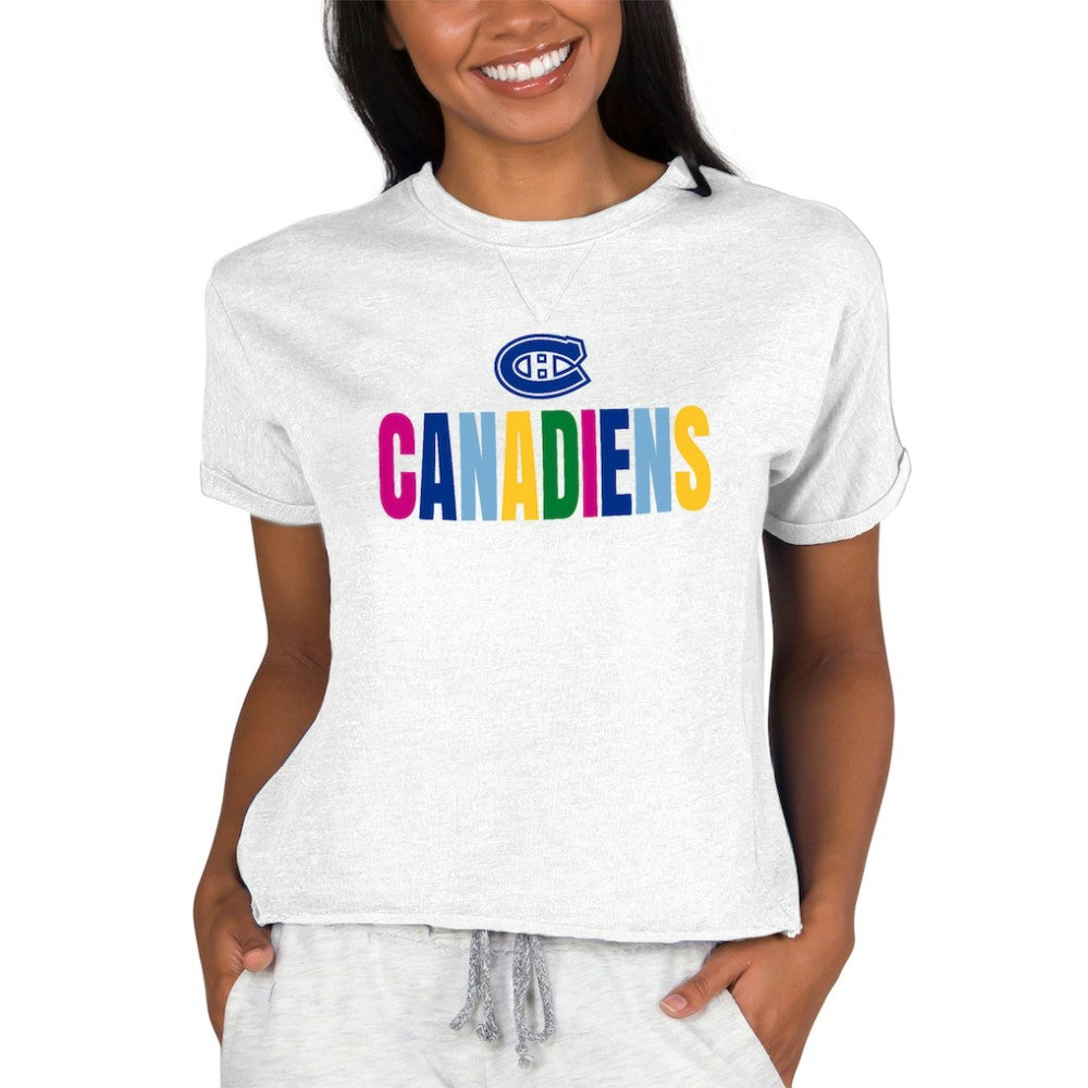 Montreal Canadiens Concepts Sport Women's Tri-Blend Mainstream Terry Short Sleeve Sweatshirt Top -  NHL Sweatshirts