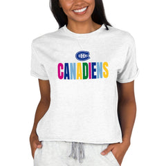 Montreal Canadiens Concepts Sport Women's Tri-Blend Mainstream Terry Short Sleeve Sweatshirt Top -  NHL Sweatshirts