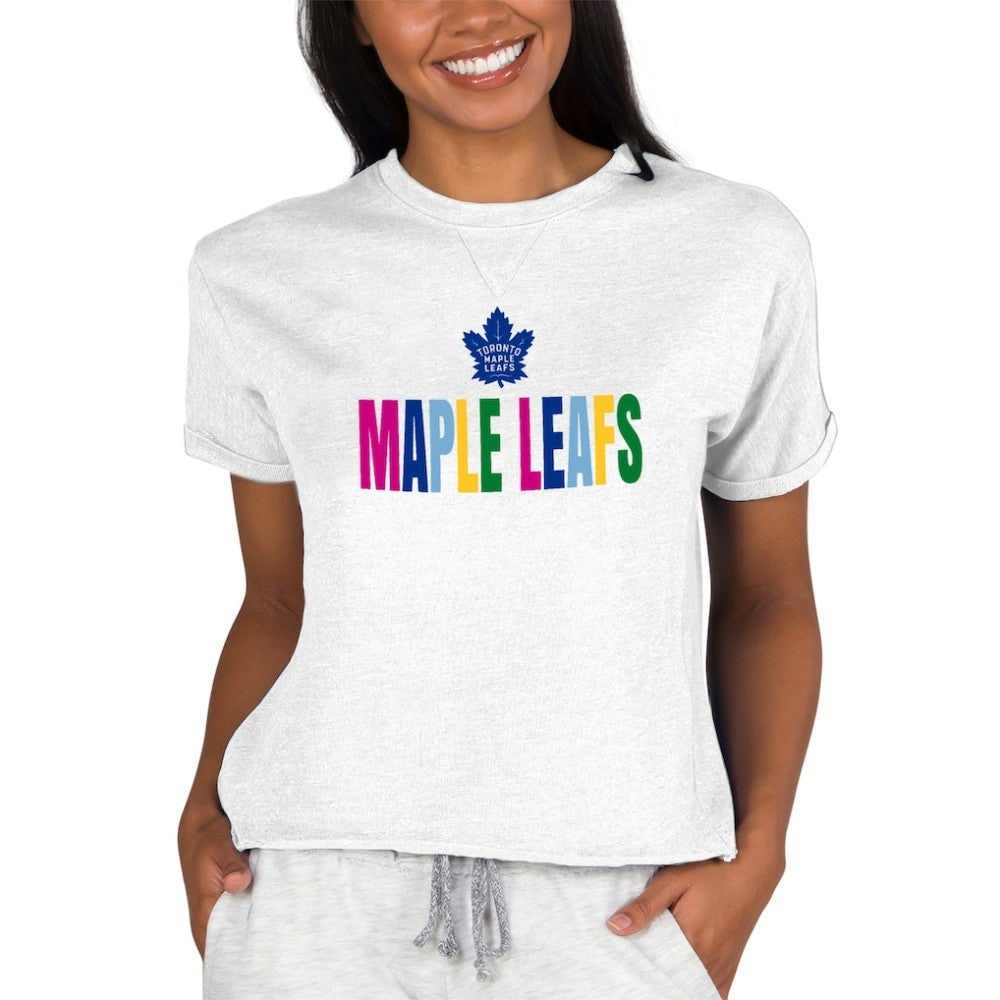 Toronto Maple Leafs Concepts Sport Women's Tri-Blend Mainstream Terry Short Sleeve Sweatshirt Top -  NHL Sweatshirts