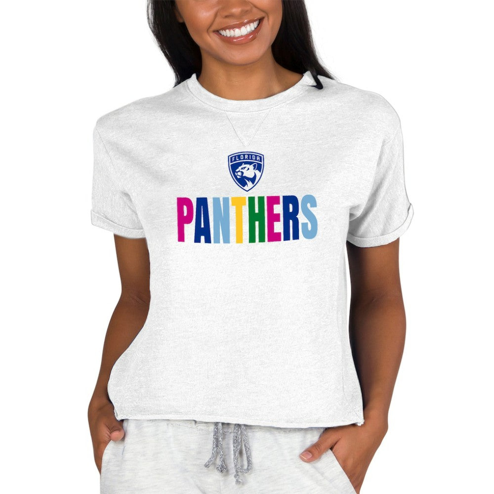 Florida Panthers Concepts Sport Women's Tri-Blend Mainstream Terry Short Sleeve Sweatshirt Top -  NHL Sweatshirts