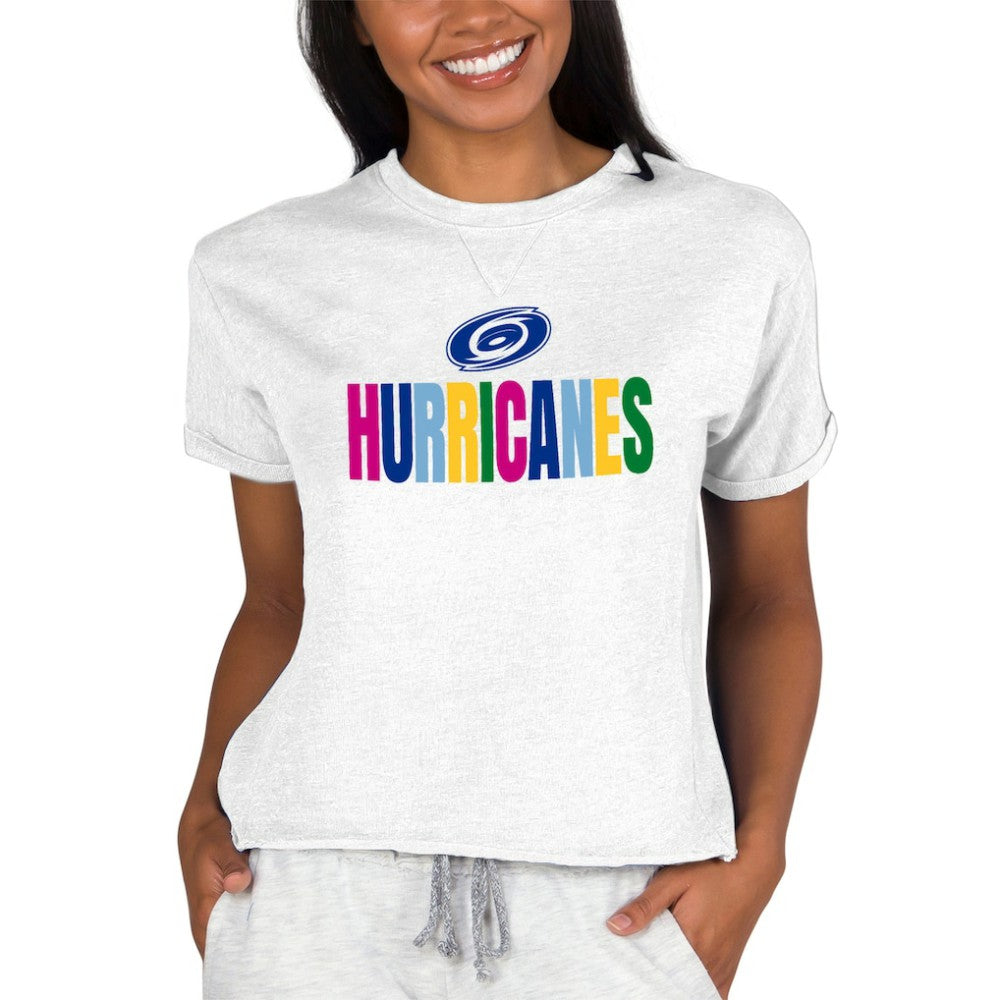 Carolina Hurricanes Concepts Sport Women's Tri-Blend Mainstream Terry Short Sleeve Sweatshirt Top -  NHL Sweatshirts