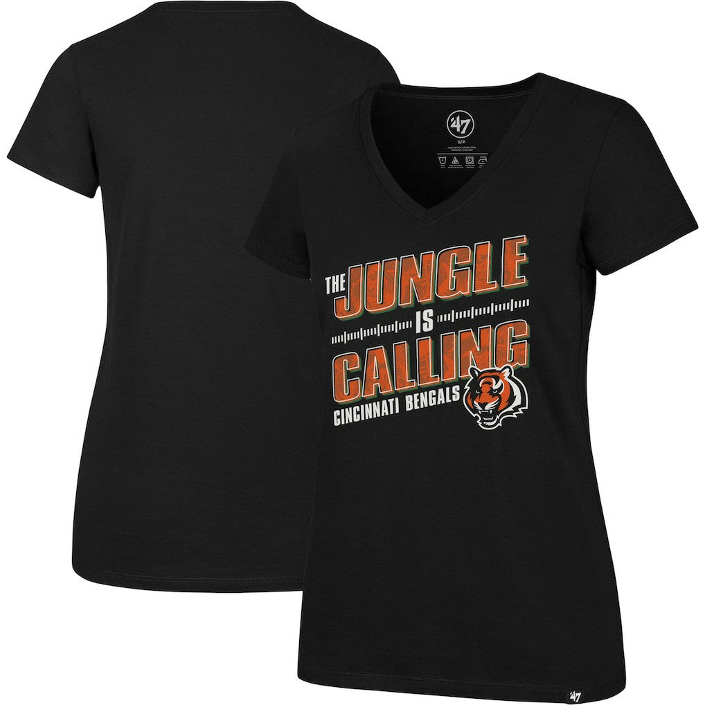 Cincinnati Bengals '47 Women's Team Regional Ultra Rival V-Neck T-Shirt | NFL On sale