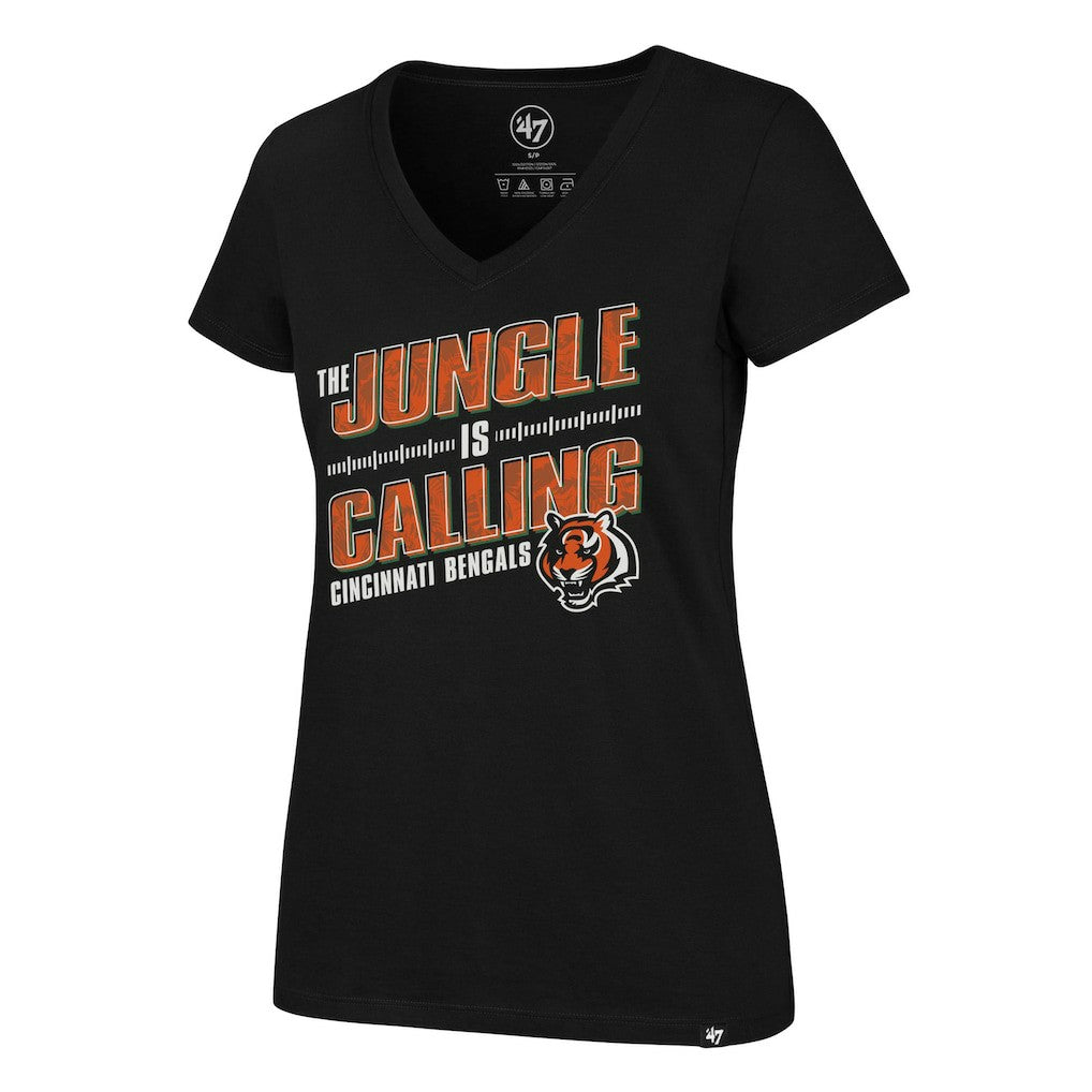 Cincinnati Bengals '47 Women's Team Regional Ultra Rival V-Neck T-Shirt | NFL On sale