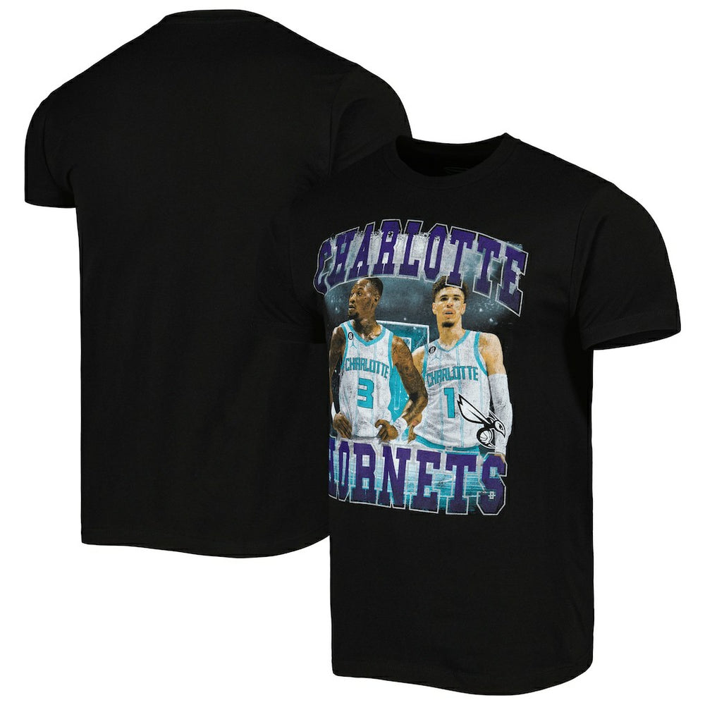 Black LaMelo Ball & Terry Rozier Charlotte Hornets Stadium Essentials Unisex Player Duo T-Shirt | NBA