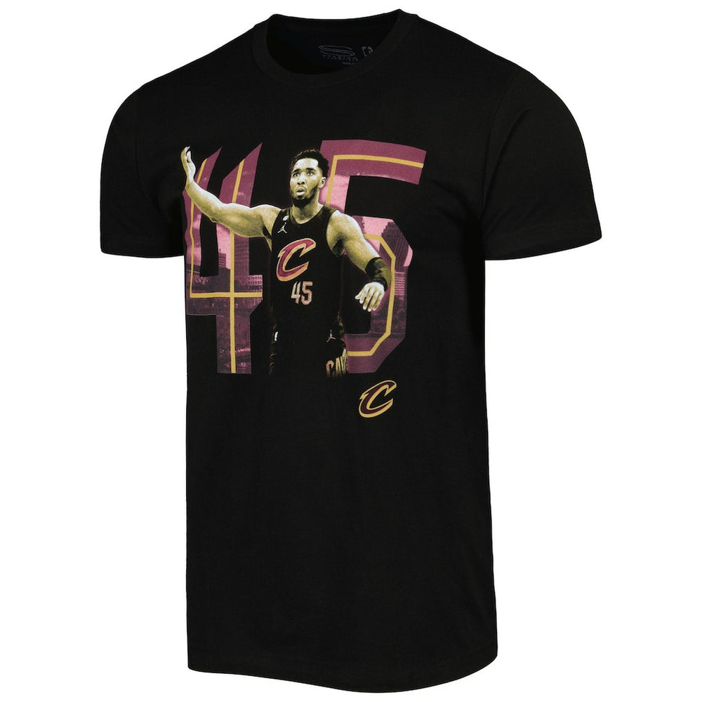 Black Donovan Mitchell Cleveland Cavaliers Stadium Essentials Unisex Player Skyline T-Shirt sale | NBA