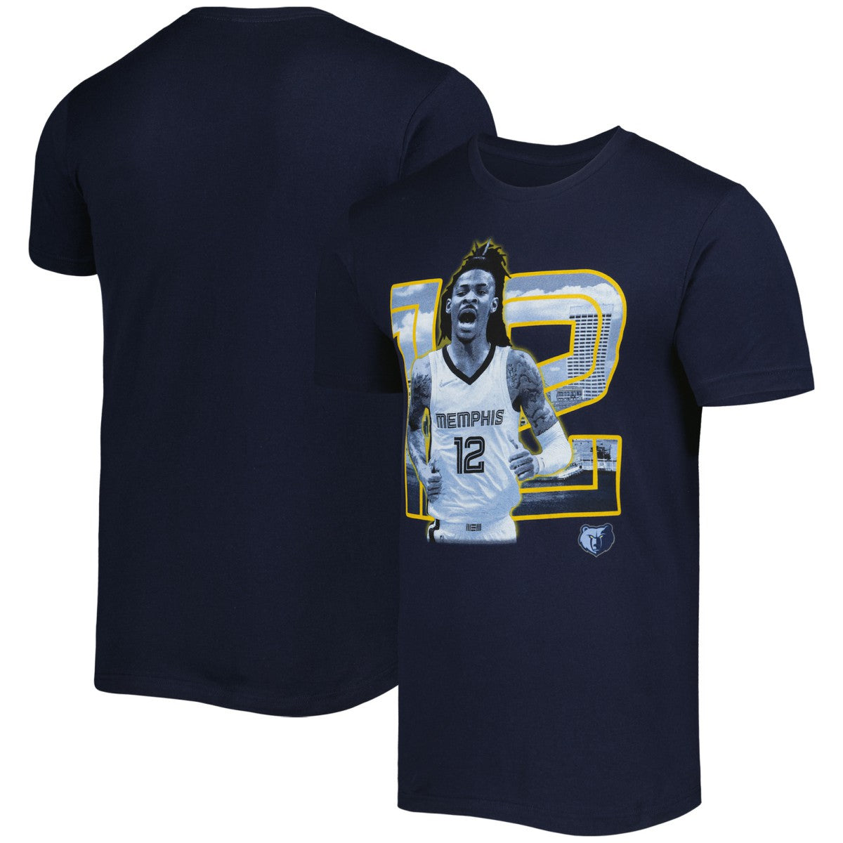 Navy Ja Morant Memphis Grizzlies Stadium Essentials Unisex Player Skyline T-Shirt | NBA