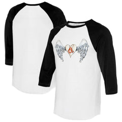 Baltimore Orioles Tiny Turnip Women's Angel Wings 3/4-Sleeve Raglan T-Shirt - MLB T-shirts