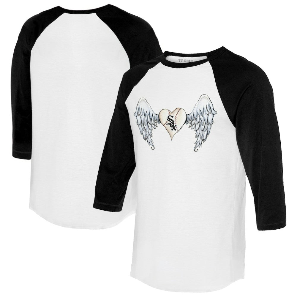 Chicago White Sox Tiny Turnip Women's Angel Wings 3/4-Sleeve Raglan T-Shirt - MLB T-shirts