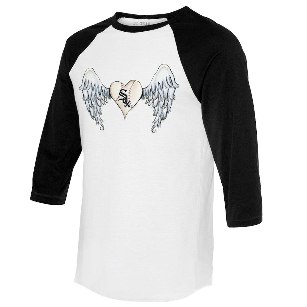 Chicago White Sox Tiny Turnip Women's Angel Wings 3/4-Sleeve Raglan T-Shirt - MLB T-shirts