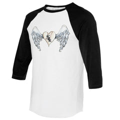 Chicago White Sox Tiny Turnip Women's Angel Wings 3/4-Sleeve Raglan T-Shirt - MLB T-shirts