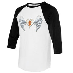 San Francisco Giants Tiny Turnip Women's Angel Wings 3/4-Sleeve Raglan T-Shirt - MLB T-shirts