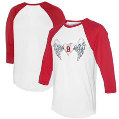 Boston Red Sox Tiny Turnip Women's Angel Wings 3/4-Sleeve Raglan T-Shirt - MLB T-shirts