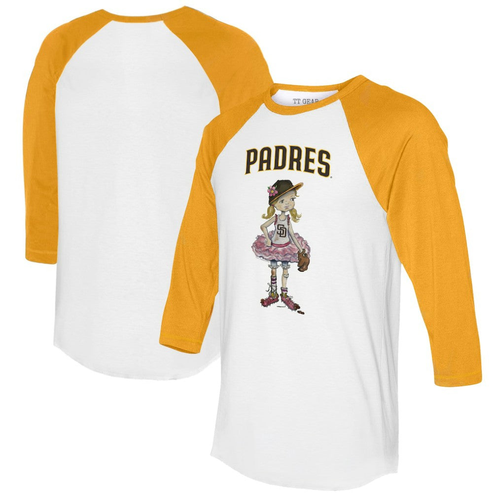 San Diego Padres Tiny Turnip Women's Babes 3/4-Sleeve Raglan T-Shirt - MLB T-shirts