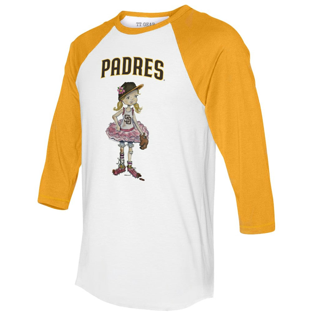 San Diego Padres Tiny Turnip Women's Babes 3/4-Sleeve Raglan T-Shirt - MLB T-shirts