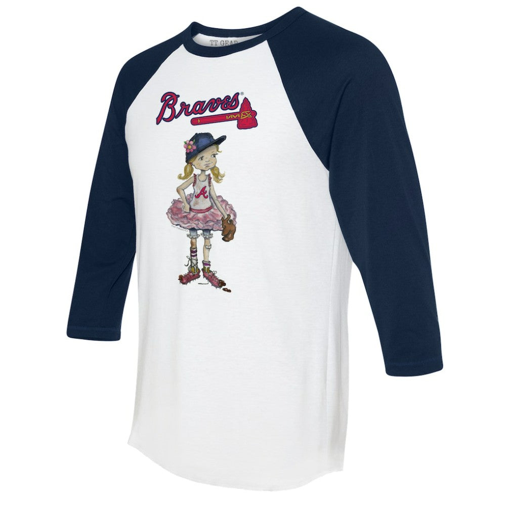 Atlanta Braves Tiny Turnip Women's Babes 3/4-Sleeve Raglan T-Shirt - MLB T-shirts