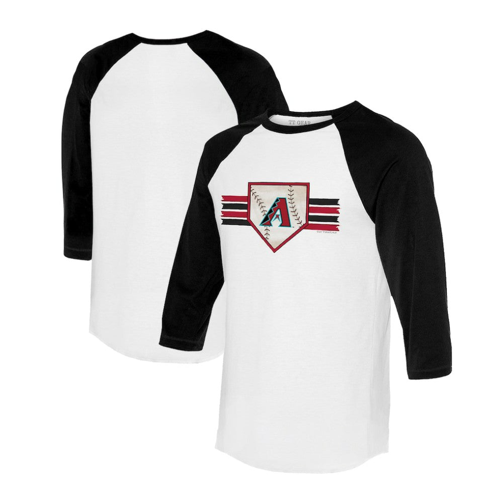 Arizona Diamondbacks Tiny Turnip Women's Base Stripe 3/4-Sleeve Raglan T-Shirt - MLB T-shirts