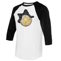 Pittsburgh Pirates Tiny Turnip Women's Baseball Bow 3/4-Sleeve Raglan T-Shirt - MLB T-shirts