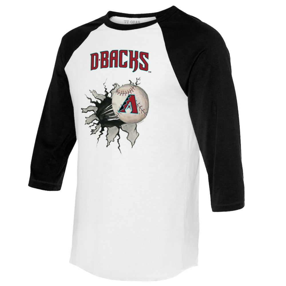 Arizona Diamondbacks Tiny Turnip Women's Baseball Tear 3/4-Sleeve Raglan T-Shirt - MLB T-shirts