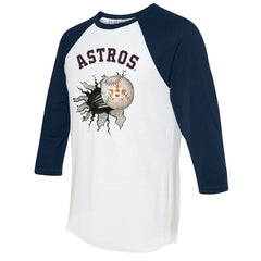 Houston Astros Tiny Turnip Women's Baseball Tear 3/4-Sleeve Raglan T-Shirt - MLB T-shirts