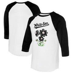 Chicago White Sox Tiny Turnip Women's Blooming Baseballs 3/4-Sleeve Raglan T-Shirt - MLB T-shirts