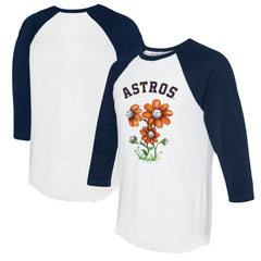 Houston Astros Tiny Turnip Women's Blooming Baseballs 3/4-Sleeve Raglan T-Shirt - MLB T-shirts