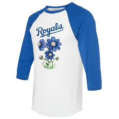 Kansas City Royals Tiny Turnip Women's Blooming Baseballs 3/4-Sleeve Raglan T-Shirt - MLB T-shirts