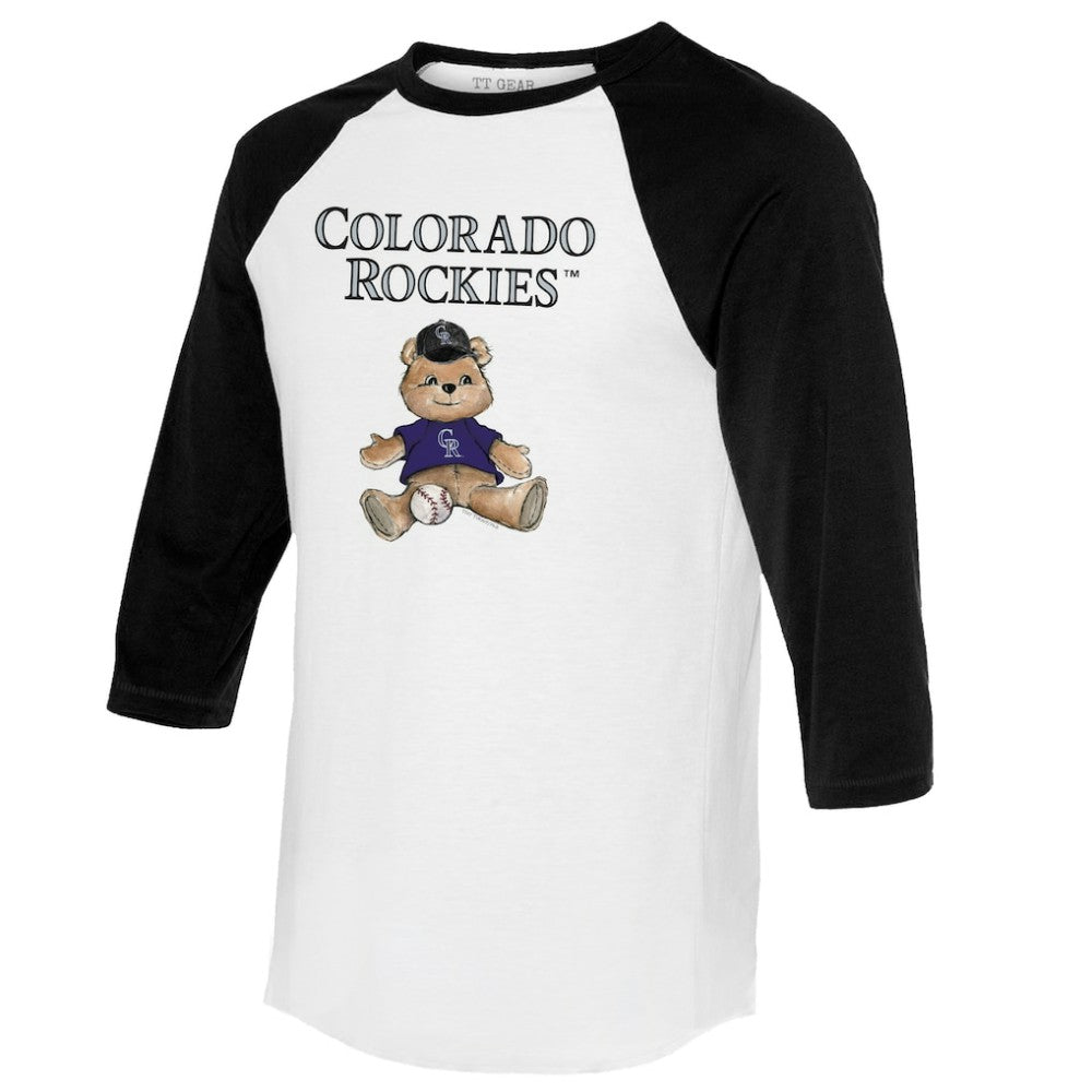 Colorado Rockies Tiny Turnip Women's Teddy Boy 3/4-Sleeve Raglan T-Shirt - MLB T-shirts