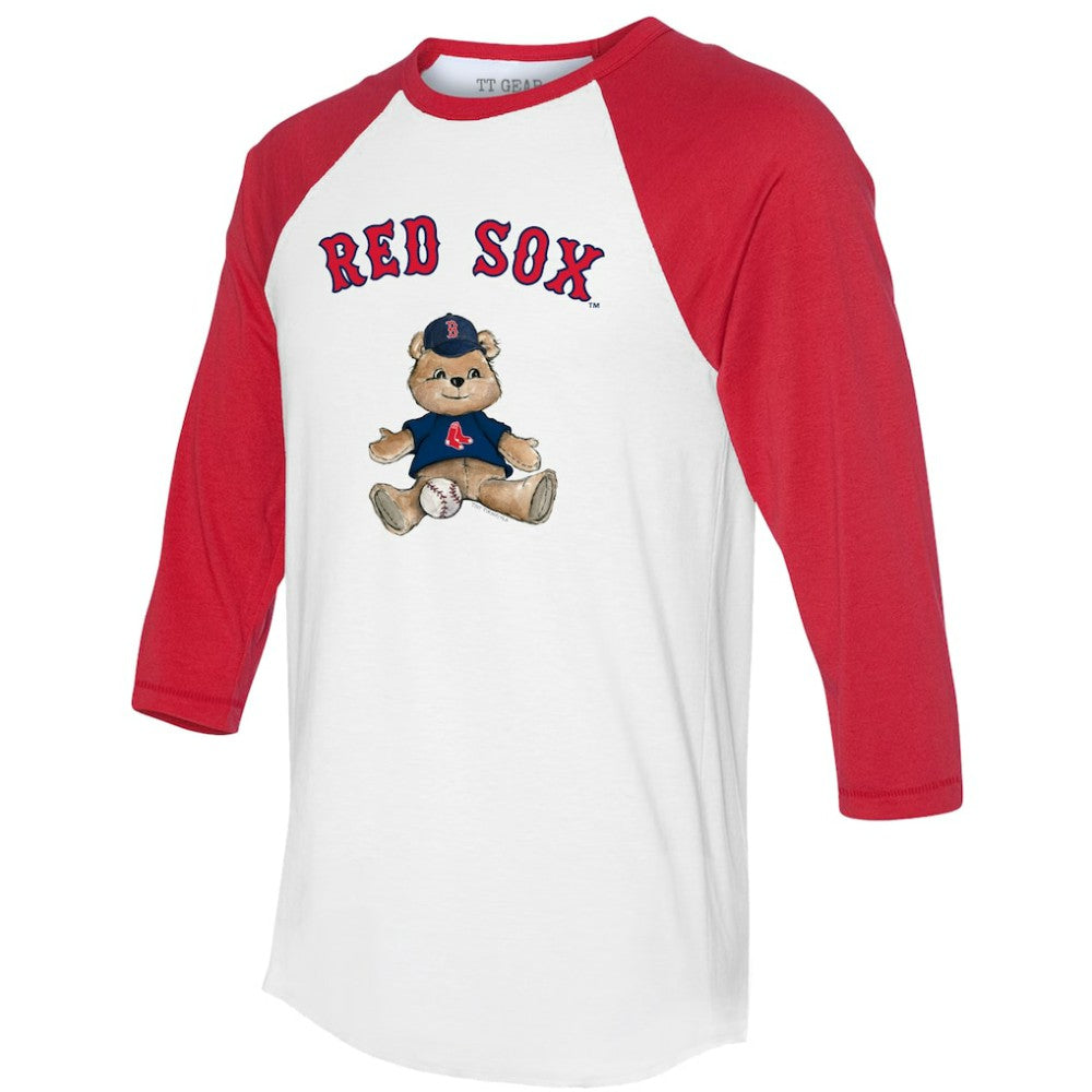 Boston Red Sox Tiny Turnip Women's Teddy Boy 3/4-Sleeve Raglan T-Shirt - MLB T-shirts