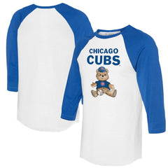 Chicago Cubs Tiny Turnip Women's Teddy Boy 3/4-Sleeve Raglan T-Shirt - MLB T-shirts