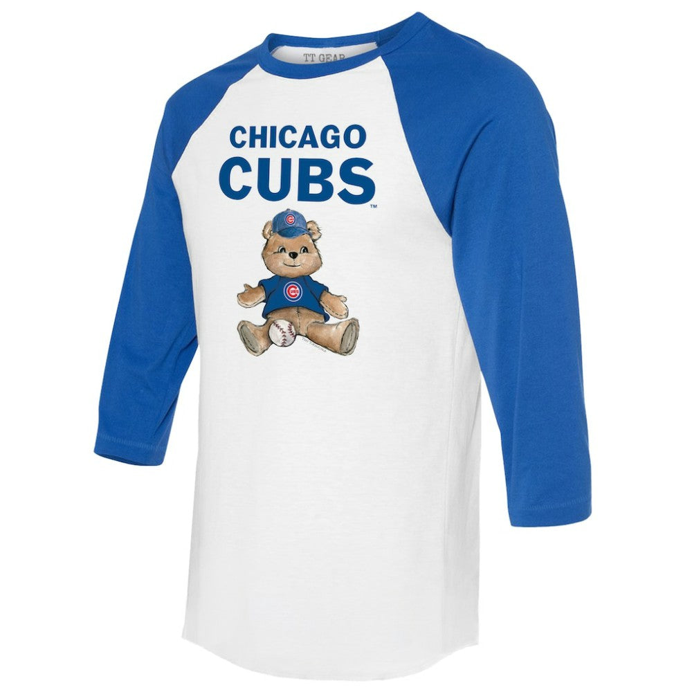 Chicago Cubs Tiny Turnip Women's Teddy Boy 3/4-Sleeve Raglan T-Shirt - MLB T-shirts