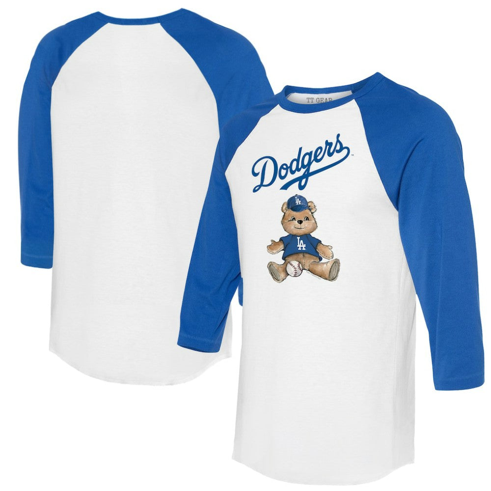 Los Angeles Dodgers Tiny Turnip Women's Teddy Boy 3/4-Sleeve Raglan T-Shirt - MLB T-shirts