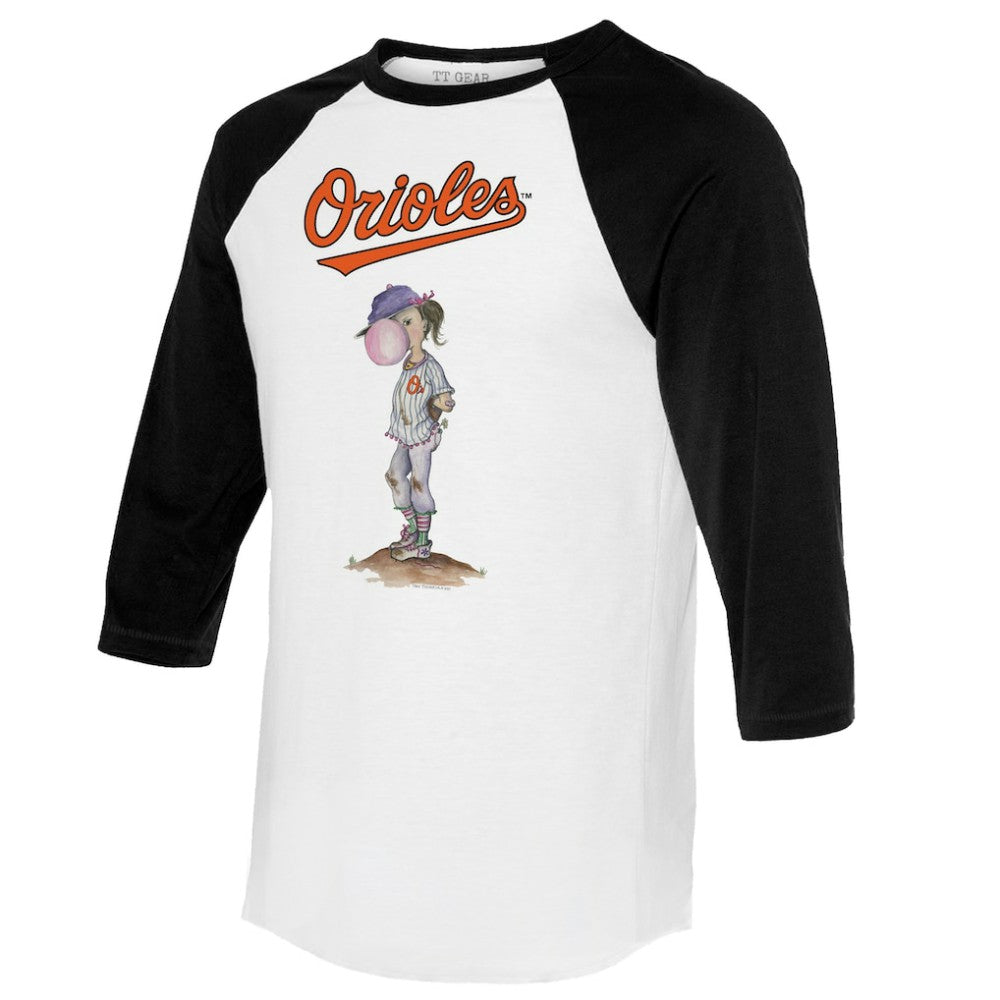 Baltimore Orioles Tiny Turnip Women's Bubbles 3/4-Sleeve Raglan T-Shirt - MLB T-shirts
