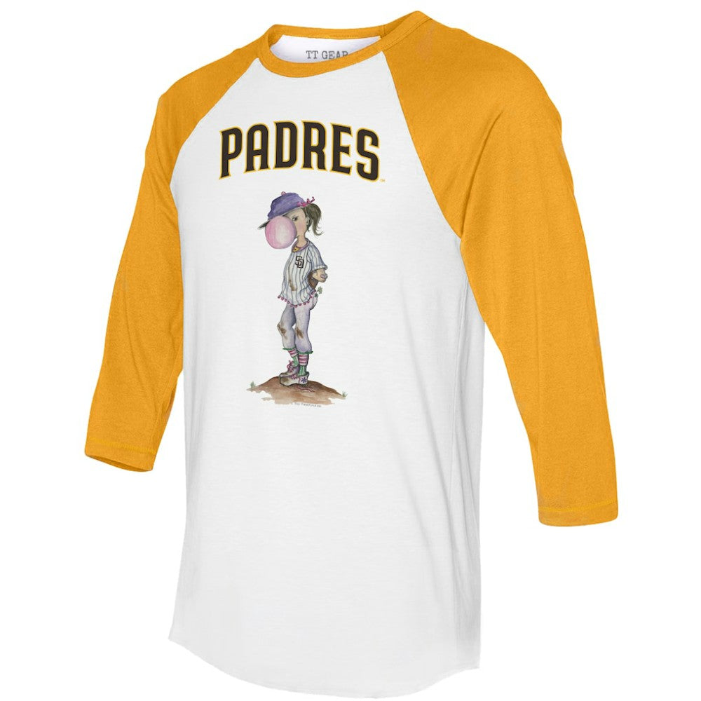 San Diego Padres Tiny Turnip Women's Bubbles 3/4-Sleeve Raglan T-Shirt - MLB T-shirts