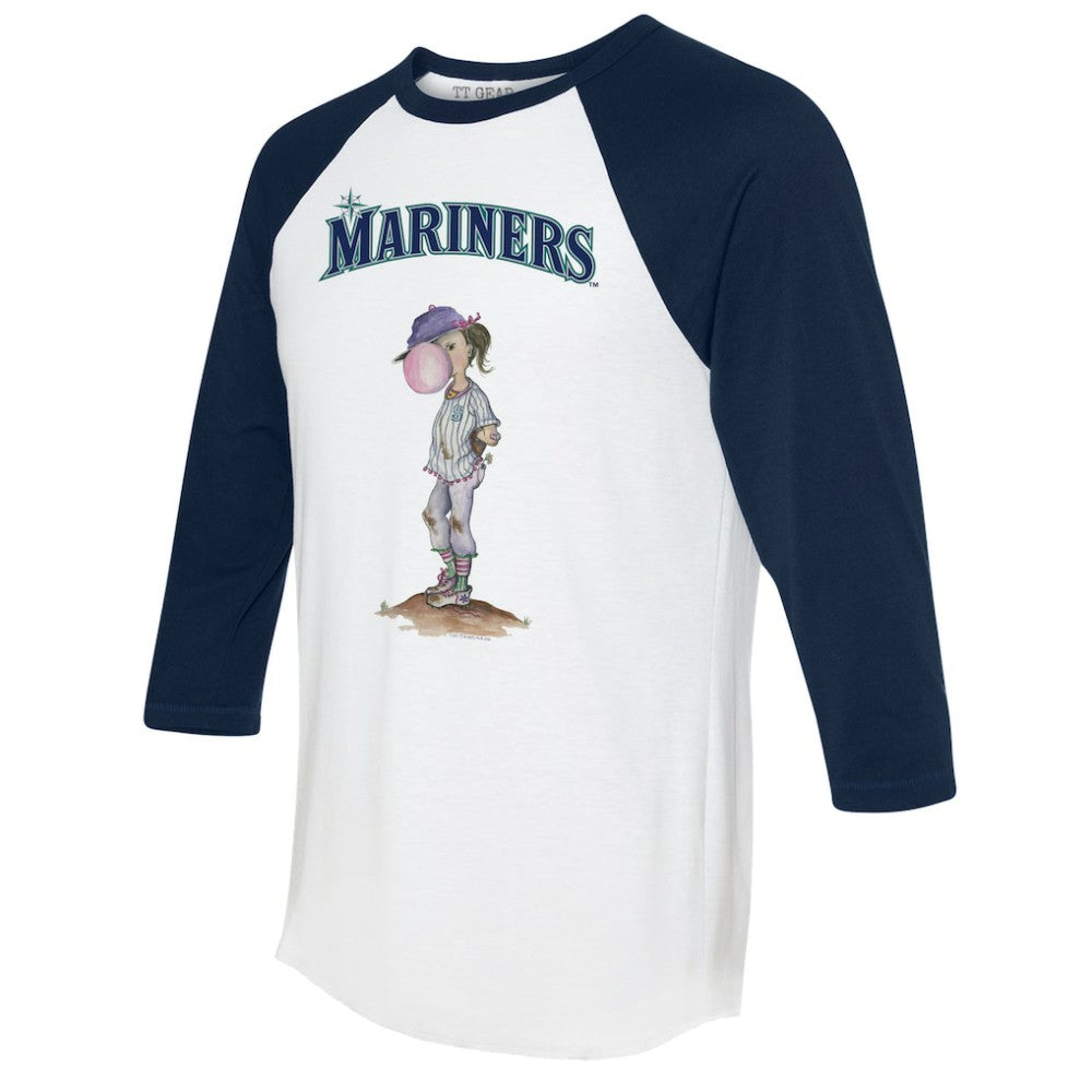 Seattle Mariners Tiny Turnip Women's Bubbles 3/4-Sleeve Raglan T-Shirt - MLB T-shirts