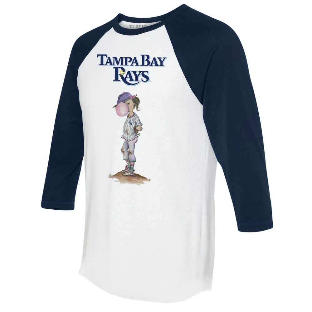 Tampa Bay Rays Tiny Turnip Women's Bubbles 3/4-Sleeve Raglan T-Shirt - MLB T-shirts