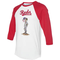 Cincinnati Reds Tiny Turnip Women's Bubbles 3/4-Sleeve Raglan T-Shirt - MLB T-shirts