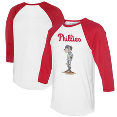 Philadelphia Phillies Tiny Turnip Women's Bubbles 3/4-Sleeve Raglan T-Shirt - MLB T-shirts