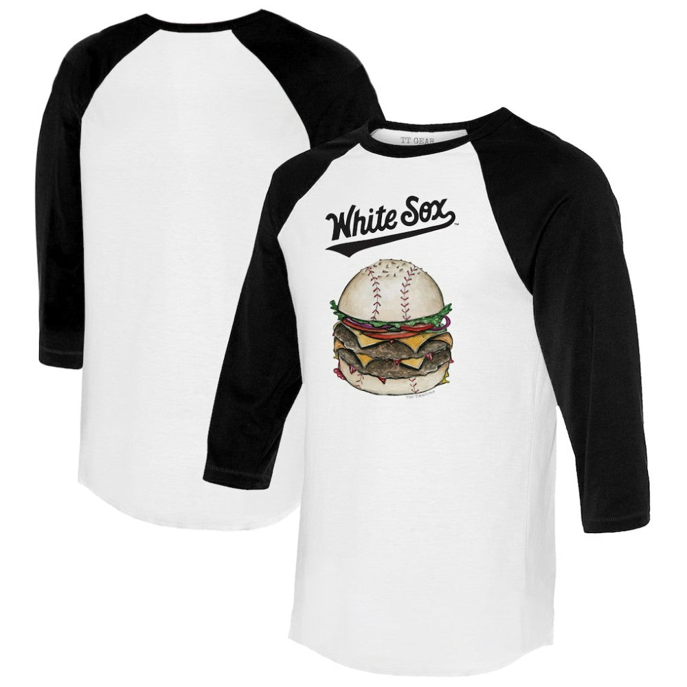 Chicago White Sox Tiny Turnip Women's Burger 3/4-Sleeve Raglan T-Shirt - MLB T-shirts