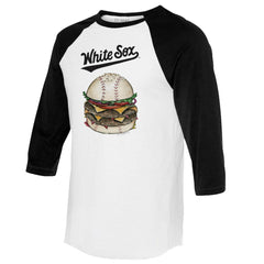 Chicago White Sox Tiny Turnip Women's Burger 3/4-Sleeve Raglan T-Shirt - MLB T-shirts