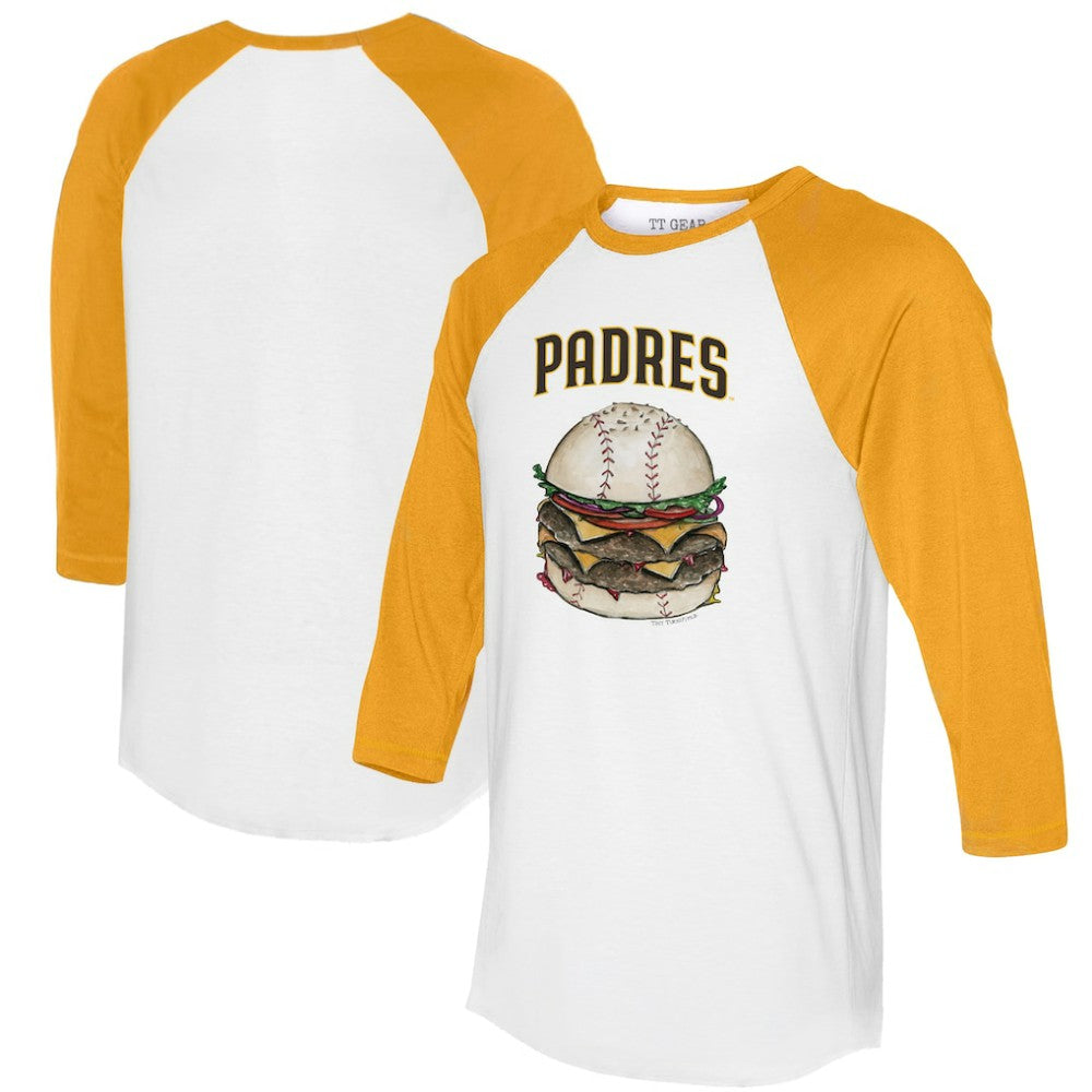 San Diego Padres Tiny Turnip Women's Burger 3/4-Sleeve Raglan T-Shirt - MLB T-shirts