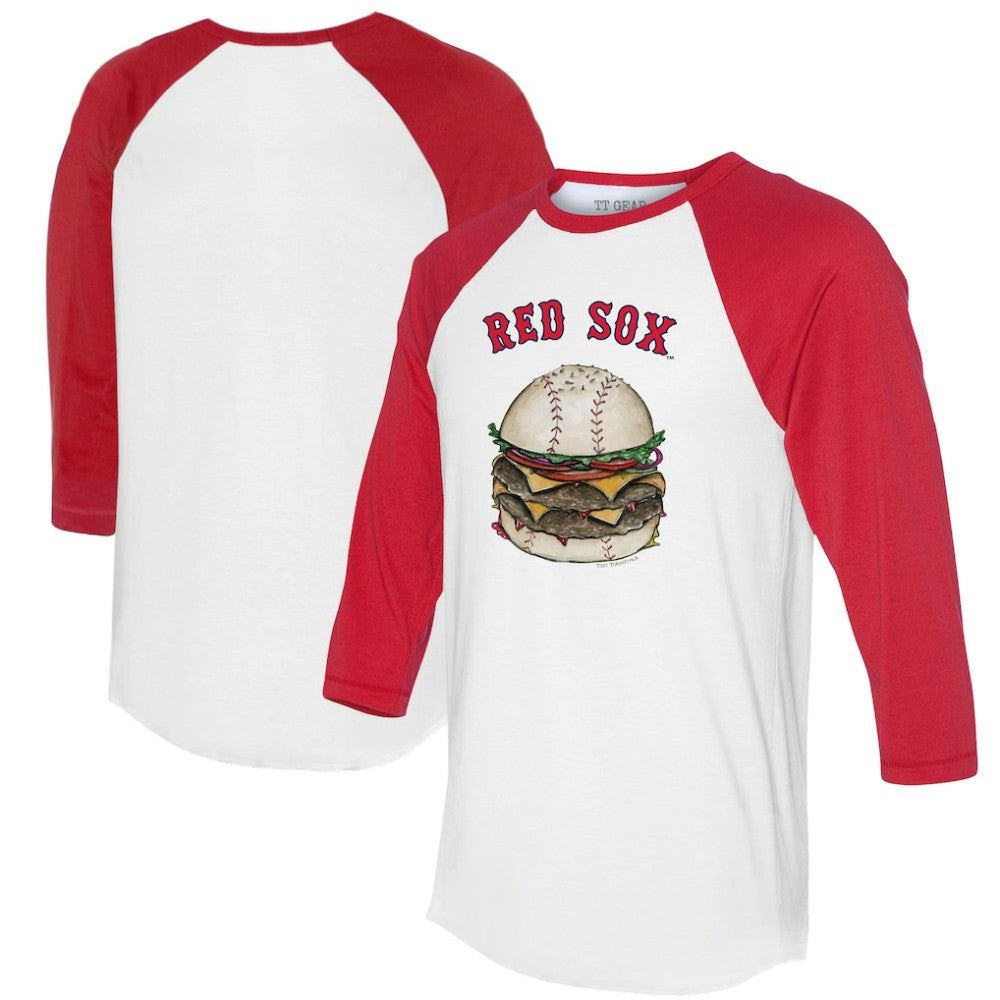 Boston Red Sox Tiny Turnip Women's Burger 3/4-Sleeve Raglan T-Shirt - MLB T-shirts