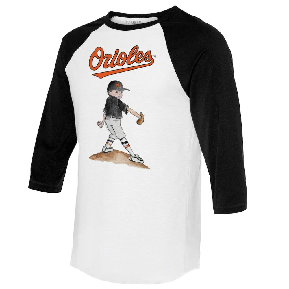 Baltimore Orioles Tiny Turnip Women's Clemente 3/4-Sleeve Raglan T-Shirt - MLB T-shirts