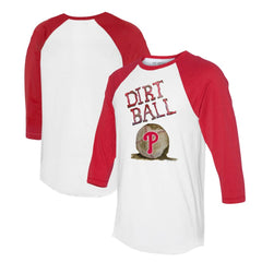Philadelphia Phillies Tiny Turnip Women's Dirt Ball 3/4-Sleeve Raglan T-Shirt - MLB T-shirts