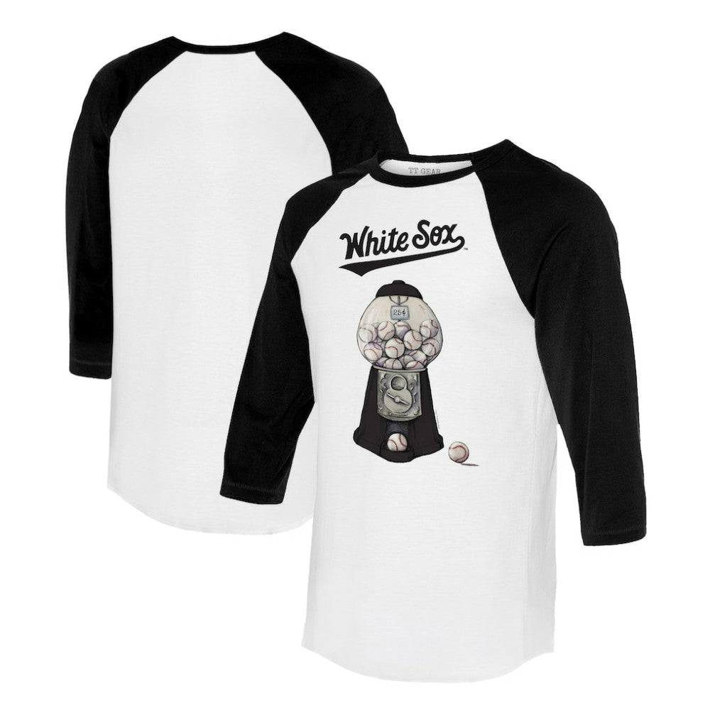 Chicago White Sox Tiny Turnip Women's Gumball Machine 3/4-Sleeve Raglan T-Shirt - MLB T-shirts