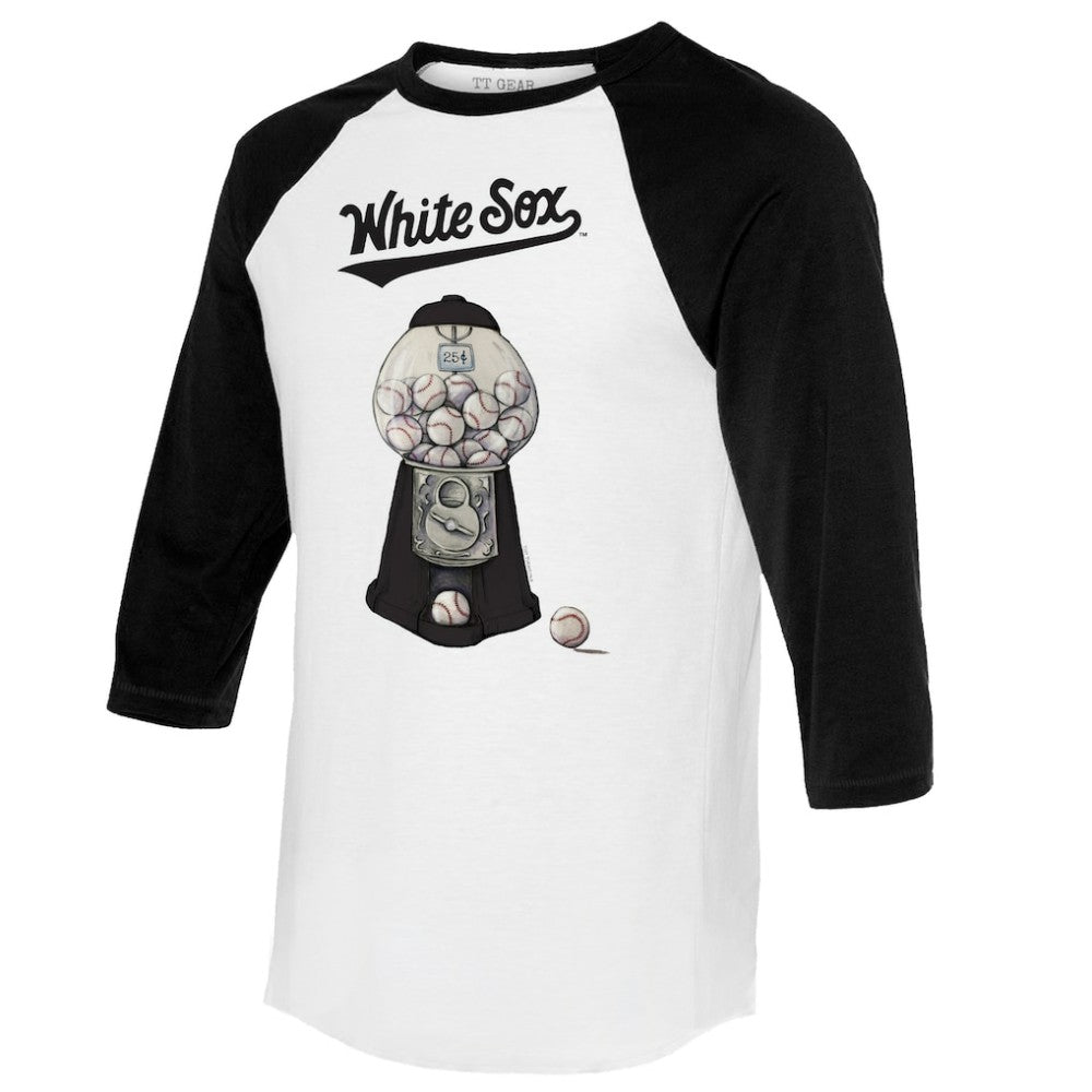 Chicago White Sox Tiny Turnip Women's Gumball Machine 3/4-Sleeve Raglan T-Shirt - MLB T-shirts