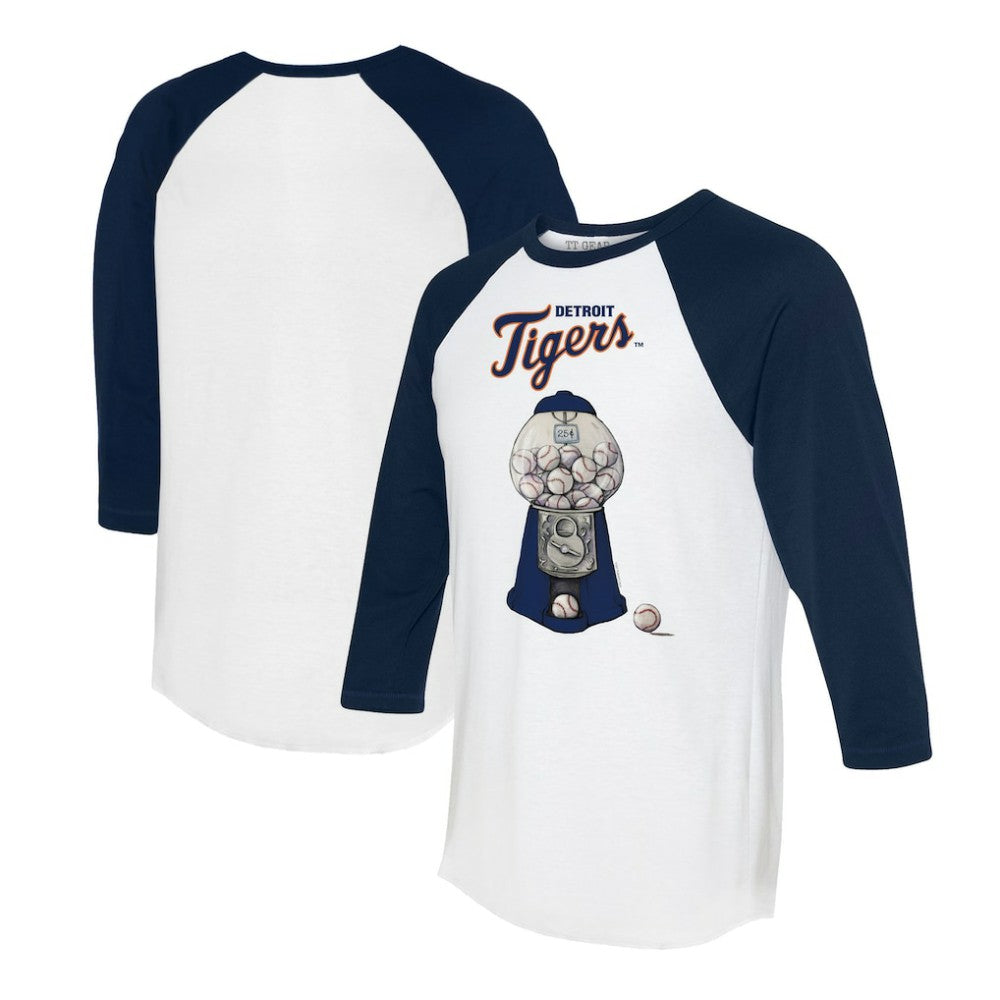 Detroit Tigers Tiny Turnip Women's Gumball Machine 3/4-Sleeve Raglan T-Shirt - MLB T-shirts